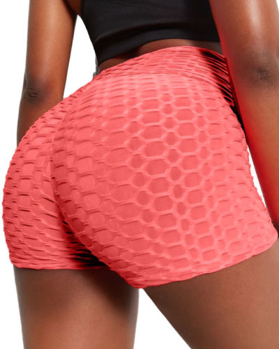 Wholesale OEM Logo Embroidered Stretchy Yoga Shorts Elastic Waist Gym Hip Women Sports Shorts Plain Dyed Booty Shorts For Girls